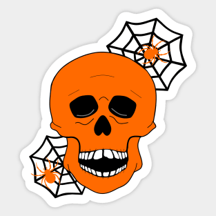 HAPPY Halloween Skeleton Orange Sticker